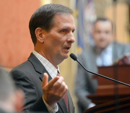 Al Hartmann  |   Tribune file photo
Rep. Chris Stewart, R-Utah, pictured here in January speaking to the state Legislature, is the state's least-known member of Congress. Nearly two-thirds of voters come up empty when asked their opinion of him.