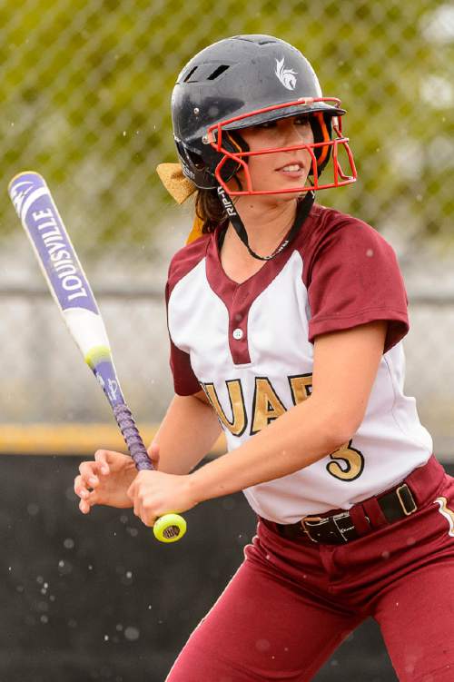Trent Nelson  |  The Salt Lake Tribune
Juab's Taylei Williams leads the state in home runs and is one of the top pitchers in the 3A classification for the top-ranked Wasps, too. Nephi, Thursday April 28, 2016.
