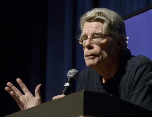 Leah Hogsten  |  The Salt Lake Tribune
The king of horror, Stephen King, read from his latest novel, "End of Watch," to a crowd at Juan Diego High School, Friday, June 17, 2016 in Draper. "End of Watch," to be released June 7, is King's 55th novel.