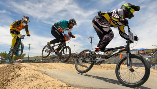 Leah Hogsten  |  The Salt Lake Tribune
USA BMX's Great Salt Lake National meet featured riders under 5 to 75-years-old and even a couple Rio-bound Olympic athletes, Saturday, June 18, 2016 at the Rad Canyon BMX track in South Jordan.