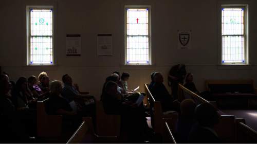 Steve Griffin / The Salt Lake Tribune

People sit in the pews during a program remembering the Charleston 9, gunned down a year ago at Emanuel AME Church in South Carolina, at Trinity AME Church in Salt Lake City Sunday June 19, 2016.