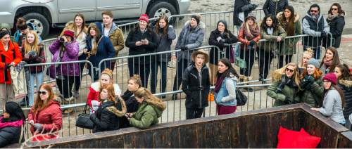 Chris Detrick  |  The Salt Lake Tribune
Festivalgoers wait for celebrities on Main Street during the Sundance Film Festival in Park City Saturday January 23, 2016.
