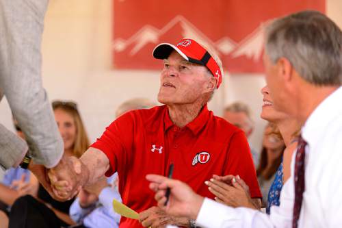 Trent Nelson  |  The Salt Lake Tribune
Spence Eccles at the groundbreaking for the University of Utah's new ski team building, Wednesday June 22, 2016. Eccles is the lead donor of the project, and was a ski team standout himself back in the 1960s.