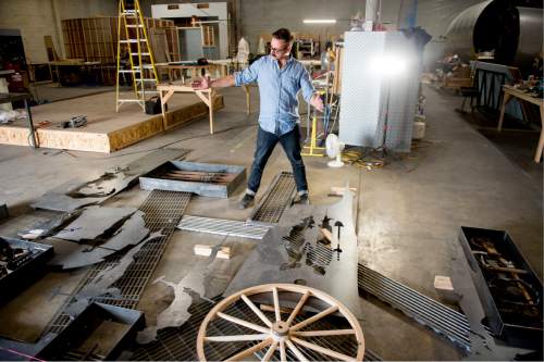Jeremy Harmon  |  The Salt Lake Tribune

Mark Hofeling talks about his installation "10,000 years of labor in Utah" at his studio in Salt Lake City on Thursday, June 9, 2016.