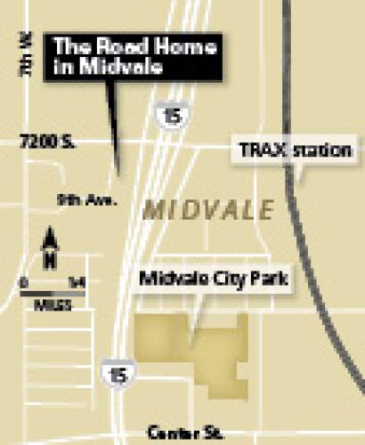 Salt Lake Tribune graphic
The Road Home in Midvale, at 529 W. 9th Ave., can house about 300 people.