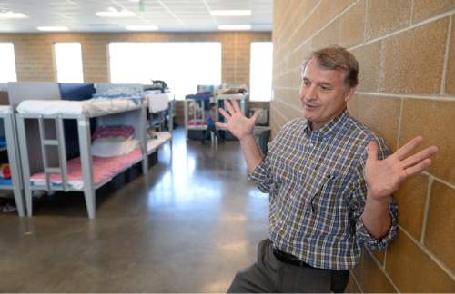 Francisco Kjolseth  |  The Salt Lake Tribune
The Road Home Executive Director Matt Minkevitch talks about the transformation of a former warehouse into the current shelter that provides 300 beds for families year-round.