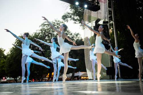 Chris Detrick  |  The Salt Lake Tribune
Ballet West Academy dancers perform during the Utah Arts Festival Friday June 24, 2016.