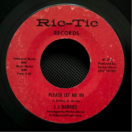 Jeremy Harmon  |  The Salt Lake Tribune

"Please Let Me In" b/w "I Think I Found A Love" by J.J. Barnes was released on Detroit's Ric-Tic label in Nov. 1965. The song became a staple on the Northern Soul club scene in the 1970s. Motown boss Berry Gordy bought out Ric-Tic and the other labels associated with it, Golden World and Wingate, in 1968.