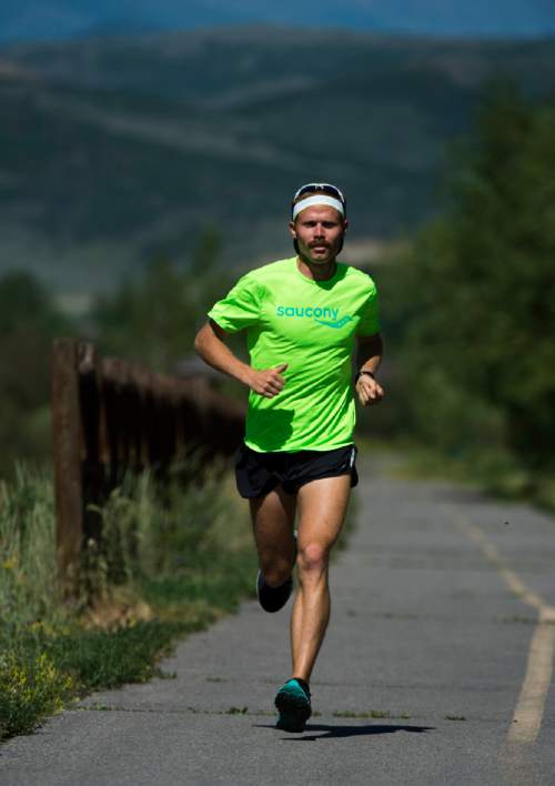 Rick Egan  |  The Salt Lake Tribune

Former BYU distance runner Jared Ward, recently moved to  on the Rail Trail in Park City. The family recently moved to Park City so Ward can train at altitude for the this summer's Olympic Games in Rio de Janeiro. Tuesday, June 21, 2016.