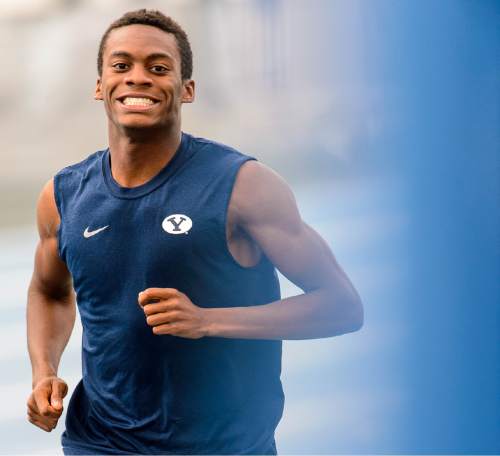 Trent Nelson  |  The Salt Lake Tribune
BYU track star Shaquille Walker works out in Provo, Wednesday April 22, 2015.