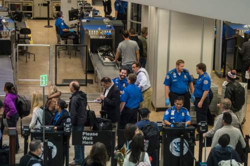 Chris Detrick  |  The Salt Lake Tribune
Passengers go through security at Salt Lake City International Airport Thursday January 15, 2015.