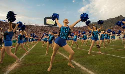 Rick Egan  |  The Salt Lake Tribune

Makayla Christiansen, 16, Provo, dances with the Stadium of Fire Dancers, at the 36th annual Stadium of Fire at LaVell Edwards Stadium in ProvoSaturday, July 2, 2016.