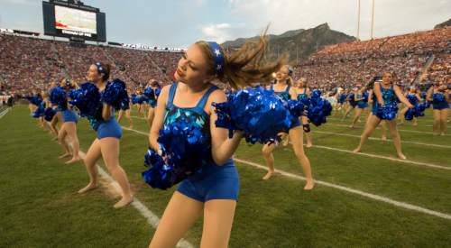 Rick Egan  |  The Salt Lake Tribune

Makayla Christiansen, 16, Provo, dances with the Stadium of Fire Dancers, at the 36th annual Stadium of Fire at LaVell Edwards Stadium in ProvoSaturday, July 2, 2016.