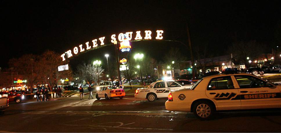 Ryan Galbraith  |  Tribune file photo
Police and emergency vehicles flood 500 South after the deadly shooting spree at Salt Lake City's Trolley Square in 2007.