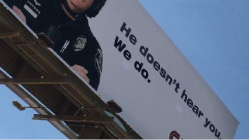 Courtesy  |  Matt Michela, KUTV

Ken Garff said it is removing a billboard advertisement that has been seen as anti-police and sparked outrage on social media.