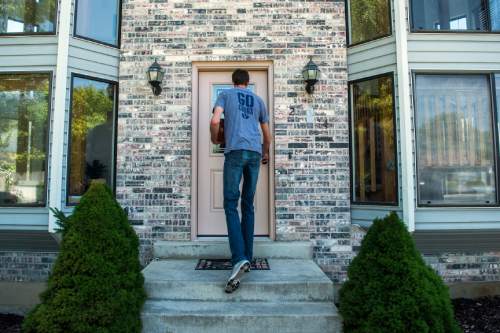 Chris Detrick  |  The Salt Lake Tribune
Alan Hamson,  7-foot-3, walks into his home in Lindon Tuesday May 31, 2016.