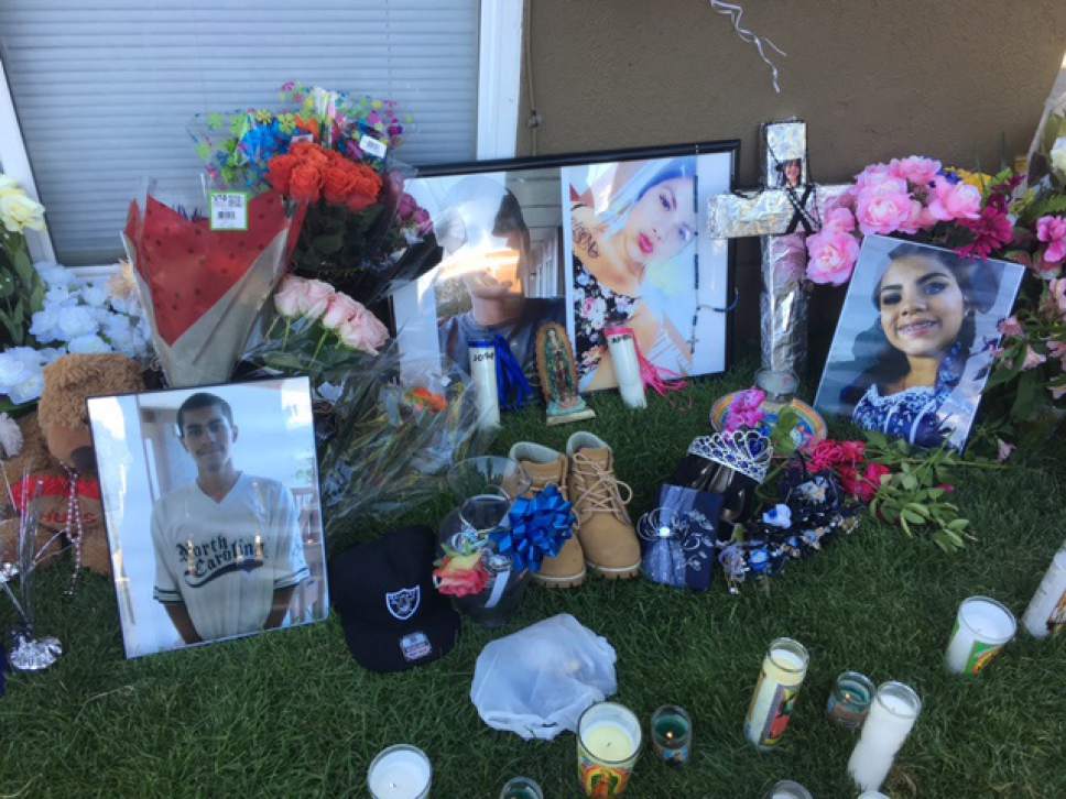 Mariah Noble  |  The Salt Lake Tribune

People morn for siblings Jose and Abril Izazaga who died Wednesday, July 6 after they were shot outside the Mill Creek II Apartments complex in Midvale, Utah.