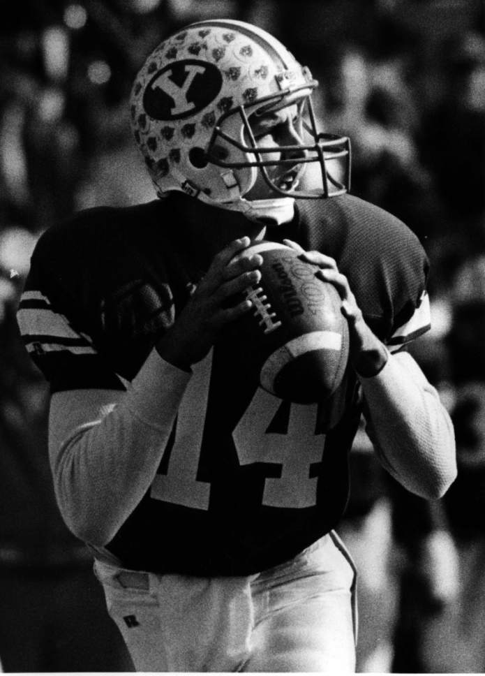 |  Tribune File Photo

Ty Detmer in action as BYU quarterback.