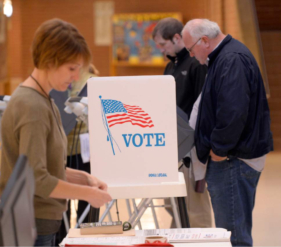 Al Hartmann  |  Tribune file photo
Voters cast their ballots at Hawthorne Elementary School in Salt Lake City during the 2014 general election.