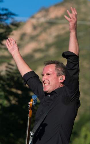 Steve Griffin / The Salt Lake Tribune

OMD frontman Andy McCluskey rips it up as OMD and Howard Jones opened for Barenaked Ladies during the "Last Summer on Earth Tour" at Red Butte Garden Amphitheater in Salt Lake City Wednesday July 13, 2016.