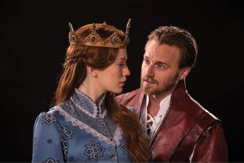 Leslie Lank (left) as Katherine and Sam Ashdown as Henry V in the Utah Shakespeare Festivalís 2016 production of "Henry V." Courtesy  |  Karl Hugh, Utah Shakespeare Festival