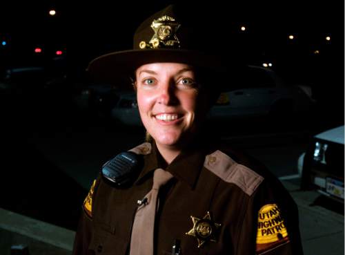 Rick Egan  |  The Salt Lake Tribune

Lisa Steed was named UHPs trooper of the year for her many many DUI arrests on November 12, 2007. She is the first woman to receive this award.