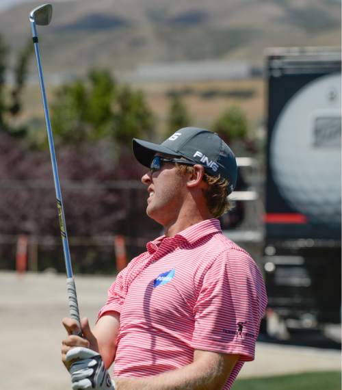 Francisco Kjolseth | The Salt Lake Tribune
Seamus Power from Ireland warms up on the driving range in anticipation of the Utah Championship at Thanksgiving point later this week. Three golfers who will be competing in the Utah event will also be playing in the Summer Olympic Games in Rio next month. Seamus Power from Ireland, C.T. Pan from Chinese Taipei and          Rodolfo Cazaubon from Mexico.