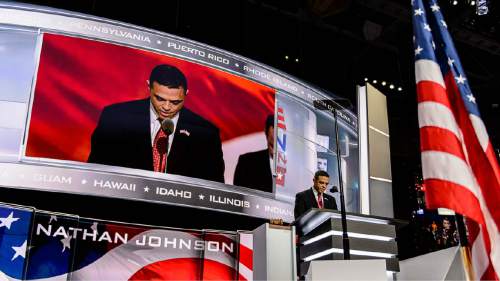 Trent Nelson  |  The Salt Lake Tribune
Nathan Johnson, a member of the Church of Jesus Christ of Latter-day Saints, gives the invocation at the 2016 Republican National Convention in Cleveland, OH, Wednesday July 20, 2016.