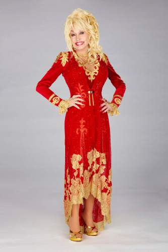 dolly parton red dress