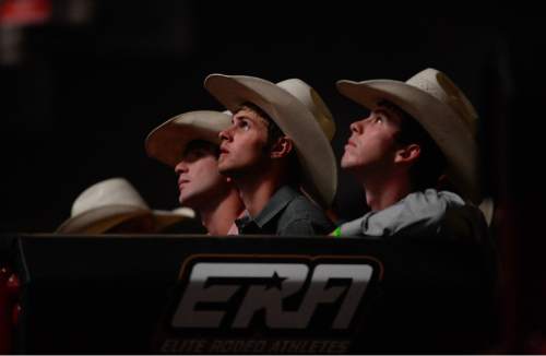 Francisco Kjolseth | The Salt Lake Tribune
Young riders watch a tribute to five-time rodeo world champion Lewis Fields, 59, from Lehi, UT, who recently passed away from pancreatic cancer. Festivities rode on for day three to the Days of '47 Rodeo, at Vivint Arena, Thursday, July 21, 2016.