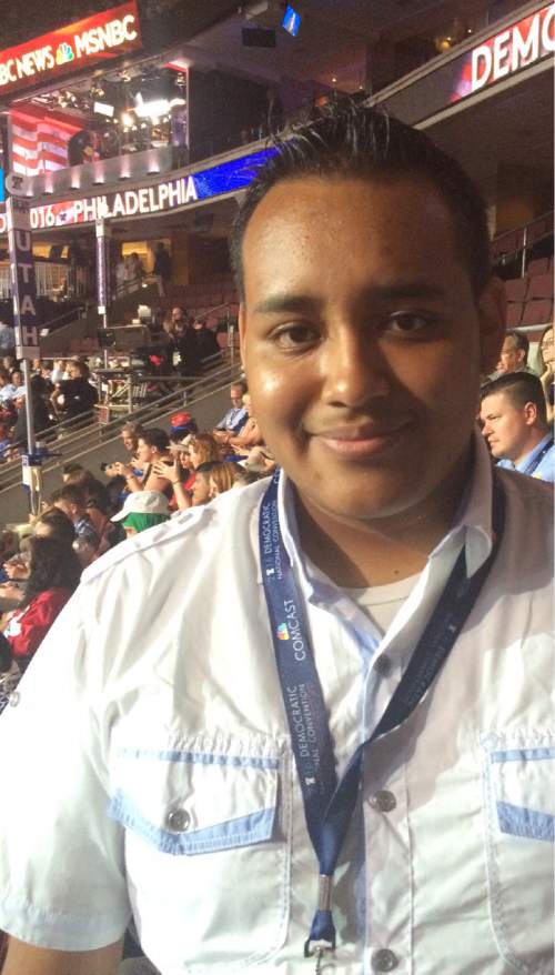 Thomas Burr  |  The Salt Lake Tribune

Kevin Perez, Utah delegate to the Democratic National Convention, is worried about immigration policy under a Donald Trump administration. He is the son of an undocumented immigrant and says his mother is the person he most admires in this world.