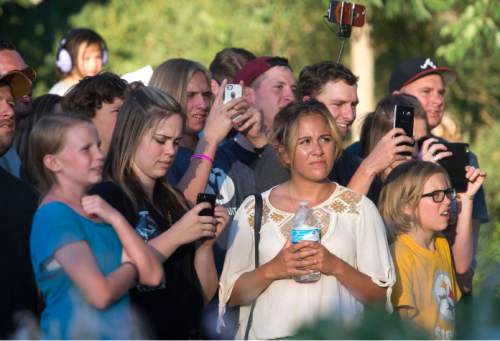 Steve Griffin | The Salt Lake Tribune

Fans crowd together to get a close look at the Avett Brothers as they perform in a sold-out concert at the Red Butte Garden Amphitheatre in Salt Lake City on Tuesday, July 26, 2016.