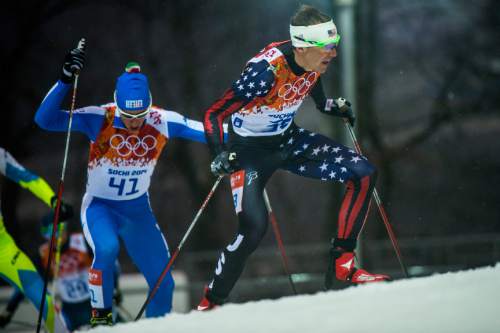 KRASNAYA POLYANA, RUSSIA  - JANUARY 18:
Bill Demong, of Park City, (38) competes in the Nordic combined 10km cross-country ski competition at the Gorki Ski Jumping Center during the 2014 Sochi Olympics Tuesday February 18, 2014. Demong finished in 31st place with a time of 23:23.3.
(Photo by Chris Detrick/The Salt Lake Tribune)