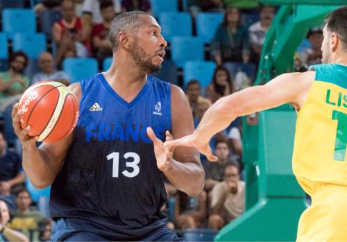 Rick Egan  |  The Salt Lake Tribune

Boris Diaw (13) of France, looks to pass, in Olympic Basketball action in Rio de Janeiro, Friday, August 5, 2016.