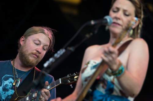 Steve Griffin  |  The Salt Lake Tribune


Husband-and-wife Derek Trucks and Susan Tedeschi jam together during the Tedeschi Trucks Band show at the Red Butte Garden Concert Series in Salt Lake City on July 22, 2014.
