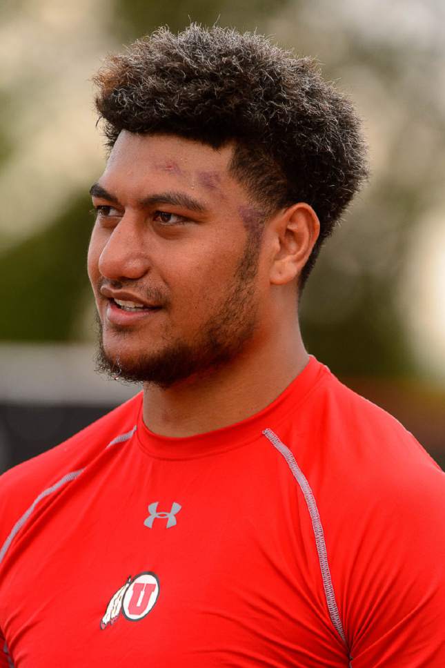 Trent Nelson  |  The Salt Lake Tribune
Utah's Kavika Luafatasaga at football practice in Salt Lake City, Saturday August 6, 2016. Junior college linebacker Luafatasaga made for the biggest story on Signing Day, joining the Utes in the last minute. But his career wasn't built in a day: From the Pacific Northwest, to Hawaii, to Arizona, Luafatasaga's moment in the spotlight has been a long time coming.