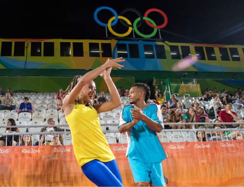 Rick Egan  |  The Salt Lake Tribune

The 2016 Rio Beach Volleyball dancers perform between games, at the Beach Volleyball Arena, in Rio de Janeiro, Monday, August 8, 2016.