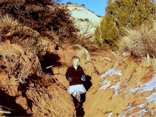 Erin Alberty  |  The Salt Lake Tribune

A young hiker finds a patch of snow Dec. 1, 2015 in Canyonlands National Park.