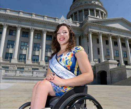 Al Hartmann  |  The Salt Lake Tribune 
Ms. Wheelchair Utah, Eliza McIntosh was just crowneed Ms. Wheelchair America.