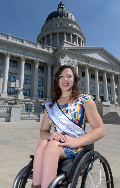 Al Hartmann  |  The Salt Lake Tribune 
Ms. Wheelchair Utah, Eliza McIntosh was just crowned Ms. Wheelchair America.