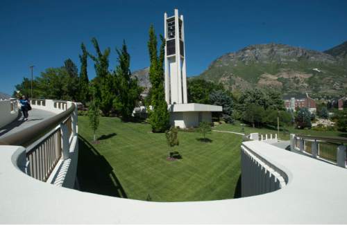 Steve Griffin  |  The Salt Lake Tribune
The bell tower on the campus of BYU in Provo.