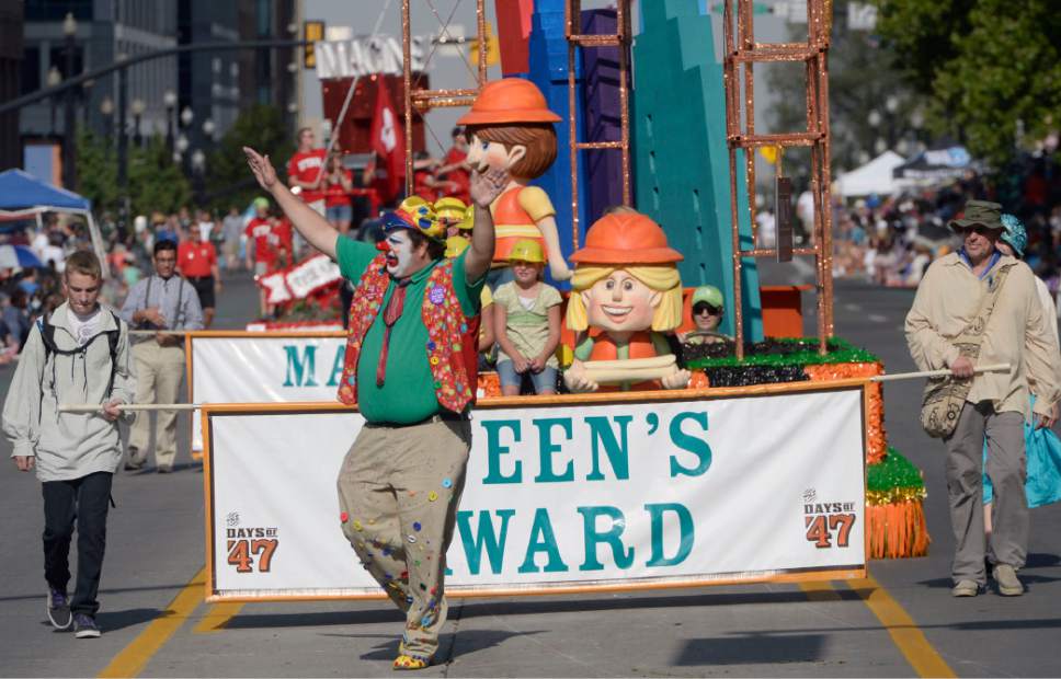 Al Hartmann  |  The Salt Lake Tribune 
Workers Compensation Fund float wins the Queen's Award at the Day's of 47 parade in downtown Salt Lake City Monday July 25 celebrating Utah's heritage and spirit.