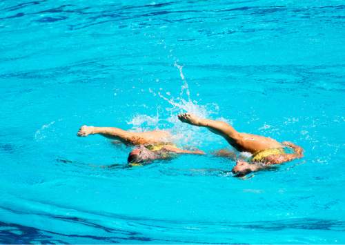 Rick Egan  |  The Salt Lake Tribune

Sona Bernardova and Alzbeta Dufkova compete in the Duets Preliminary Synchronized Swimming, at the Olympic Aquatics Stadium, in Rio de Janeiro, Monday, August 15, 2016.
