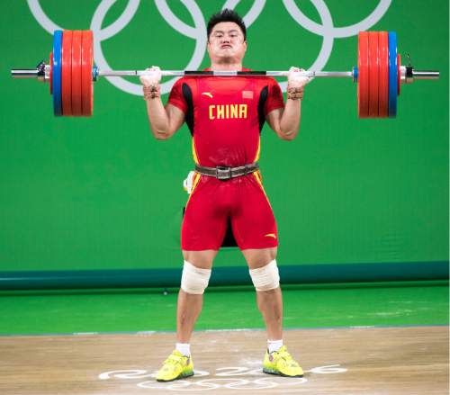 Rick Egan  |  The Salt Lake Tribune

Yang Zhe, China  participates in the 105 kg Olympic weightlifting competition in Pavilion 2 of Riocentro, in Rio de Janeiro, Monday, August 15, 2016.