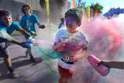 Scott Sommerdorf   |  The Salt Lake Tribune  
The Color Run, billed as "the largest 5K event series in the world" brought its 2016 tour theme, "The Color Run Tropicolor World Tour" to Salt Lake City, Saturday, August 20, 2016.