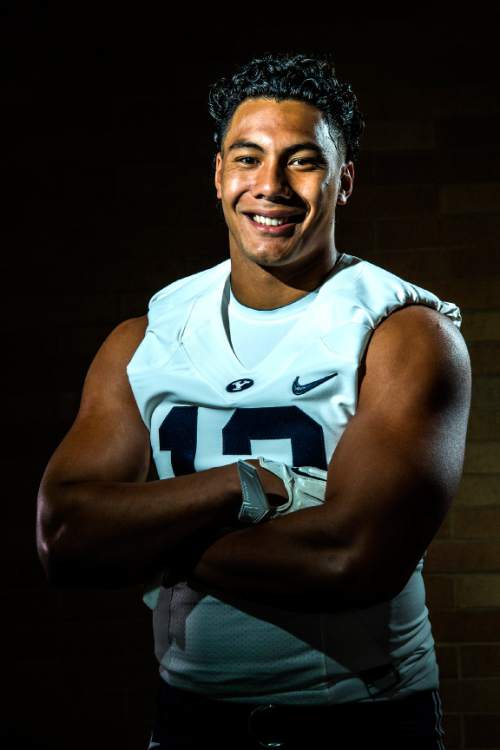 Chris Detrick  |  The Salt Lake Tribune
Brigham Young Cougars Francis Bernard poses for a portrait at the indoor practice facility Tuesday August 9, 2016.