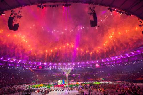 Rick Egan  |  The Salt Lake Tribune

Fireworks explode at the end of the Olympic Closing Ceremonies, at Maracanã Stadium, in Rio de Janeiro, Sunday, August 21, 2016.