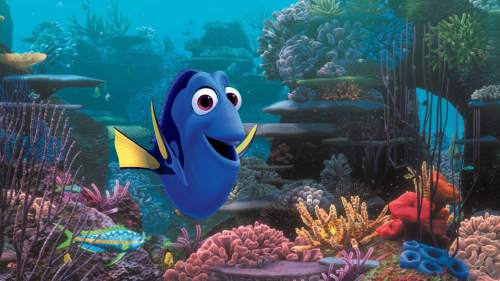 FILE - This undated file image released by Disney shows the character Dory, voiced by Ellen DeGeneres, in a scene from "Finding Dory." (Pixar/Disney via AP, File)