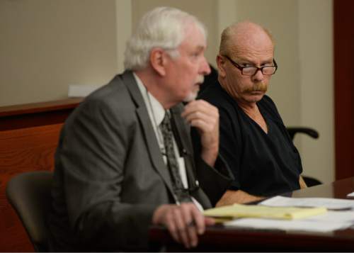 Francisco Kjolseth | The Salt Lake Tribune
Daniel Jay Folsom, convicted in June of murder for fatally beating his girlfriend, 45-year-old Alicia Anne Sherman, on the night of Dec. 15, 2011, was sentenced to 15 years to life at the Matheson Courthouse in Salt Lake City on Friday, Aug. 26, 2016.