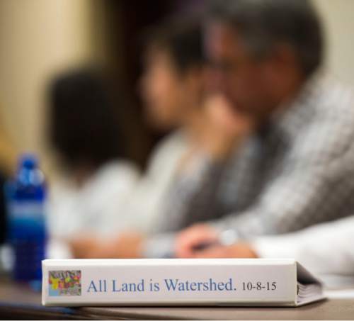 Steve Griffin / The Salt Lake Tribune

The Quality Growth Commission is considering a contentious issue involving Salt Lake City's authority to regulate land use in the Wasatch Front canyons. A meeting was held at the State Capitol, Senate Building in Salt Lake City Friday August 26, 2016 to discuss the issue.